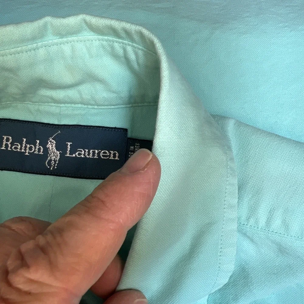 Polo Ralph Lauren Mens XXL Oxford Shirt Mint Seafoam Green Cotton Button Down LS